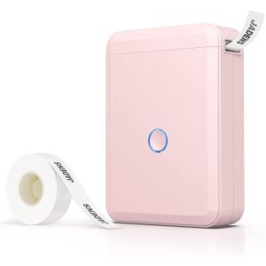 imageJADENS Label Maker Machine D11 Portable Bluetooth Printer for Labeling Home Office Organization Mini Label Maker Machine with Tape Multiple Templates Available for Phone Handheld Labeler GreenLight Pink