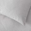 imageVera Wang  Queen Comforter Set Luxury Cotton Bedding with Matching Shams Medium Weight ampamp Ideal for All Seasons Waffle Pique Queen WhiteMoonlight Grey