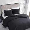 imageVera Wang  Queen Comforter Set Luxury Cotton Bedding with Matching Shams Medium Weight ampamp Ideal for All Seasons Waffle Pique Queen WhiteWaffle Pique Black