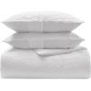 imageVera Wang  Queen Duvet Cover Set Luxury Bedding with Button Closure Includes Matching Shams Abstract Crinkle White QueenWhite