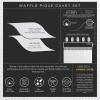 imageVera Wang  Queen Duvet Cover Set Luxury Cotton Bedding with Button Closure Includes Matching Shams Waffle Pique White QueenMidnight Blue