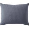 imageVera Wang  Queen Duvet Cover Set Luxury Cotton Bedding with Button Closure Includes Matching Shams Waffle Pique White QueenMidnight Blue
