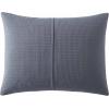 imageVera Wang  Queen Duvet Cover Set Luxury Cotton Bedding with Button Closure Includes Matching Shams Waffle Pique White QueenMidnight Blue