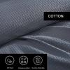 imageVera Wang  Queen Duvet Cover Set Luxury Cotton Bedding with Button Closure Includes Matching Shams Waffle Pique White QueenMidnight Blue