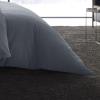 imageVera Wang  Queen Duvet Cover Set Luxury Cotton Bedding with Button Closure Includes Matching Shams Waffle Pique White QueenMidnight Blue