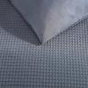 imageVera Wang  Queen Duvet Cover Set Luxury Cotton Bedding with Button Closure Includes Matching Shams Waffle Pique White QueenPewter Grey
