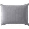 imageVera Wang  Queen Duvet Cover Set Luxury Cotton Bedding with Button Closure Includes Matching Shams Waffle Pique White QueenPewter Grey