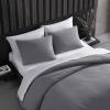 imageVera Wang  Queen Duvet Cover Set Luxury Cotton Bedding with Button Closure Includes Matching Shams Waffle Pique White QueenPewter Grey