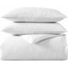 imageVera Wang  Queen Duvet Cover Set Luxury Cotton Bedding with Button Closure Includes Matching Shams Waffle Pique White QueenWhite