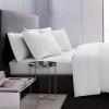 imageVera Wang  Queen Duvet Cover Set Luxury Cotton Bedding with Button Closure Includes Matching Shams Waffle Pique White QueenWhite