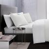 imageVera Wang  Queen Duvet Cover Set Luxury Cotton Bedding with Button Closure Includes Matching Shams Waffle Pique White QueenWhite
