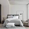 imageVera Wang  Queen Duvet Cover Set Luxury Cotton Bedding with Button Closure Includes Matching Shams Waffle Pique White QueenWhite