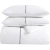 imageVera Wang  Queen Duvet Cover Set Luxury Cotton Sateen Bedding with Matching Shams All Season Home Decor Zig Zag White QueenZig Zag WhiteBlack