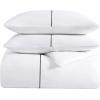 imageVera Wang  Queen Duvet Cover Set Luxury Cotton Sateen Bedding with Matching Shams All Season Home Decor Zig Zag White QueenZig Zag WhiteBlack