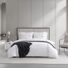 imageVera Wang  Queen Duvet Cover Set Luxury Cotton Sateen Bedding with Matching Shams All Season Home Decor Zig Zag White QueenZig Zag WhiteBlack
