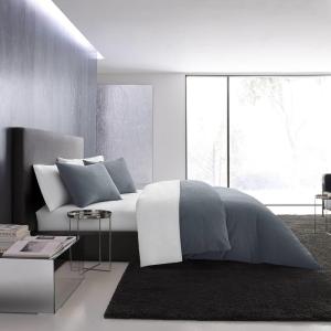 imageVera Wang  Queen Duvet Cover Set Luxury Cotton Bedding with Button Closure Includes Matching Shams Waffle Pique White QueenMidnight Blue