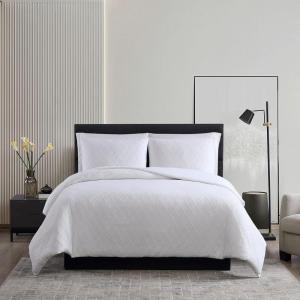 imageVera Wang  Queen Duvet Cover Set Reversible Luxury Bedding with Matching Shams All Season Home Decor Double Diamond White QueenWhite
