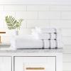 imageVera Wang  Bath Towels Set Luxury Cotton Bathroom Decor Highly Absorbent ampamp Fade Resistant OekoTex Certified Textured Trellis Grey 3 Piece