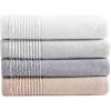 imageVera Wang  Bath Towels Set Luxury Cotton Bathroom Decor Highly Absorbent ampamp Medium Weight OekoTex Certified Sculpted Pleat Grey 6 PieceSculpted Pleat Grey