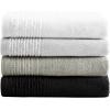 imageVera Wang  Bath Towels Set Luxury Cotton Bathroom Decor Highly Absorbent ampamp Medium Weight OekoTex Certified Sculpted Pleat Grey 6 PieceSculpted Pleat Black
