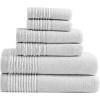 imageVera Wang  Bath Towels Set Luxury Cotton Bathroom Decor Highly Absorbent ampamp Medium Weight OekoTex Certified Sculpted Pleat Grey 6 PieceSculpted Pleat Grey