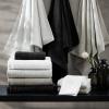 imageVera Wang  Bath Towels Set Luxury Cotton Bathroom Decor Highly Absorbent ampamp Medium Weight OekoTex Certified Sculpted Pleat Grey 6 PieceSculpted Pleat Black