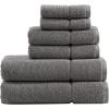 imageVera Wang  Bath Towels Set Luxury Cotton Bathroom Set Plush ampamp Super Absorbent OekoTex Certified Modern Lux White 3 PieceGrey