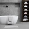 imageVera Wang  Bathroom Rug Set Soft ampamp Absorbent Bathroom Decor Reversible Modern Design Sculpted Pleat Grey 2 PieceWhite