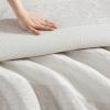 imageVera Wang  King Duvet Cover Set Premium Cotton Bedding with Matching Shams Textured Striped Decor Ideal for All Seasons OekoTex Certified Chenille Waffle Stripe Beige KingChenille Waffle Stripe Beige
