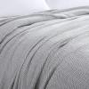 imageVera Wang  Queen Blanket Breathable Cotton Bedding Medium Weight Home Decor for All Seasons Chenille Pique Grey QueenGrey