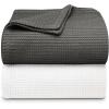 imageVera Wang  Queen Blanket Luxury Cotton Bedding Soft Home Decor with Waffle Weave Knit Waffleweave Grey QueenCharcoal
