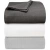 imageVera Wang  Queen Blanket Luxury Cotton Bedding Soft Home Decor with Waffle Weave Knit Waffleweave Grey QueenGrey