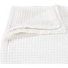 imageVera Wang  Queen Blanket Luxury Cotton Bedding Soft Home Decor with Waffle Weave Knit Waffleweave Grey QueenWhite
