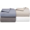 imageVera Wang  Queen Blanket Luxury Cotton Bedding Soft Home Decor with Waffle Weave Knit Waffleweave Grey QueenWhite