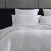 imageVera Wang  Queen Duvet Cover Set Luxury Cotton Bedding with Button Closure Includes Matching Shams Textured Pleats White QueenTextured Pleats White