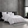 imageVera Wang  Queen Duvet Cover Set Luxury Cotton Bedding with Button Closure Includes Matching Shams Textured Pleats White QueenTextured Pleats White