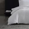 imageVera Wang  Queen Duvet Cover Set Luxury Cotton Bedding with Button Closure Includes Matching Shams Textured Pleats White QueenTextured Pleats White