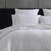 imageVera Wang  Queen Duvet Cover Set Luxury Cotton Bedding with Button Closure Includes Matching Shams Textured Pleats White QueenTextured Pleats White