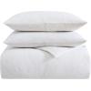 imageVera Wang  Queen Duvet Cover Set Luxury Cotton Bedding with Button Closure Includes Matching Shams Textured Pleats White QueenTextured Pleats White