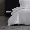 imageVera Wang  Queen Duvet Cover Set Luxury Cotton Bedding with Button Closure Includes Matching Shams Textured Pleats White QueenTextured Pleats White
