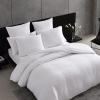 imageVera Wang  Queen Duvet Cover Set Luxury Cotton Bedding with Button Closure Includes Matching Shams Textured Pleats White QueenTextured Pleats White