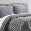 imageVera Wang  Queen Quilt Set Luxurious Velvet Bedding with Matching Shams Lightweight Home Decor Diamond Velvet Charcoal Grey QueenCharcoal Grey