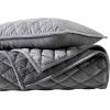 imageVera Wang  Queen Quilt Set Luxurious Velvet Bedding with Matching Shams Lightweight Home Decor Diamond Velvet Charcoal Grey QueenCharcoal Grey
