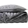 imageVera Wang  Queen Quilt Set Luxurious Velvet Bedding with Matching Shams Lightweight Home Decor Diamond Velvet Charcoal Grey QueenCharcoal Grey