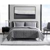 imageVera Wang  Queen Quilt Set Luxurious Velvet Bedding with Matching Shams Lightweight Home Decor Diamond Velvet Charcoal Grey QueenCharcoal Grey