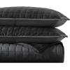 imageVera Wang  Queen Quilt Set Luxurious Velvet Bedding with Matching Shams Lightweight Home Decor Diamond Velvet Charcoal Grey QueenDiamond Black