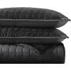 imageVera Wang  Queen Quilt Set Luxurious Velvet Bedding with Matching Shams Lightweight Home Decor Diamond Velvet Charcoal Grey QueenDiamond Black