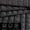 imageVera Wang  Queen Quilt Set Luxurious Velvet Bedding with Matching Shams Lightweight Home Decor Diamond Velvet Charcoal Grey QueenDiamond Black