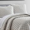 imageVera Wang  Queen Quilt Set Luxurious Velvet Bedding with Matching Shams Lightweight Home Decor Diamond Velvet Charcoal Grey QueenNatural Ivory