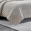 imageVera Wang  Queen Quilt Set Luxurious Velvet Bedding with Matching Shams Lightweight Home Decor Diamond Velvet Charcoal Grey QueenNatural Ivory